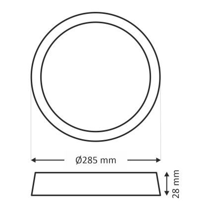 LED Плафониера LED/24W/230V 4200K Ø 28,5 cm бял