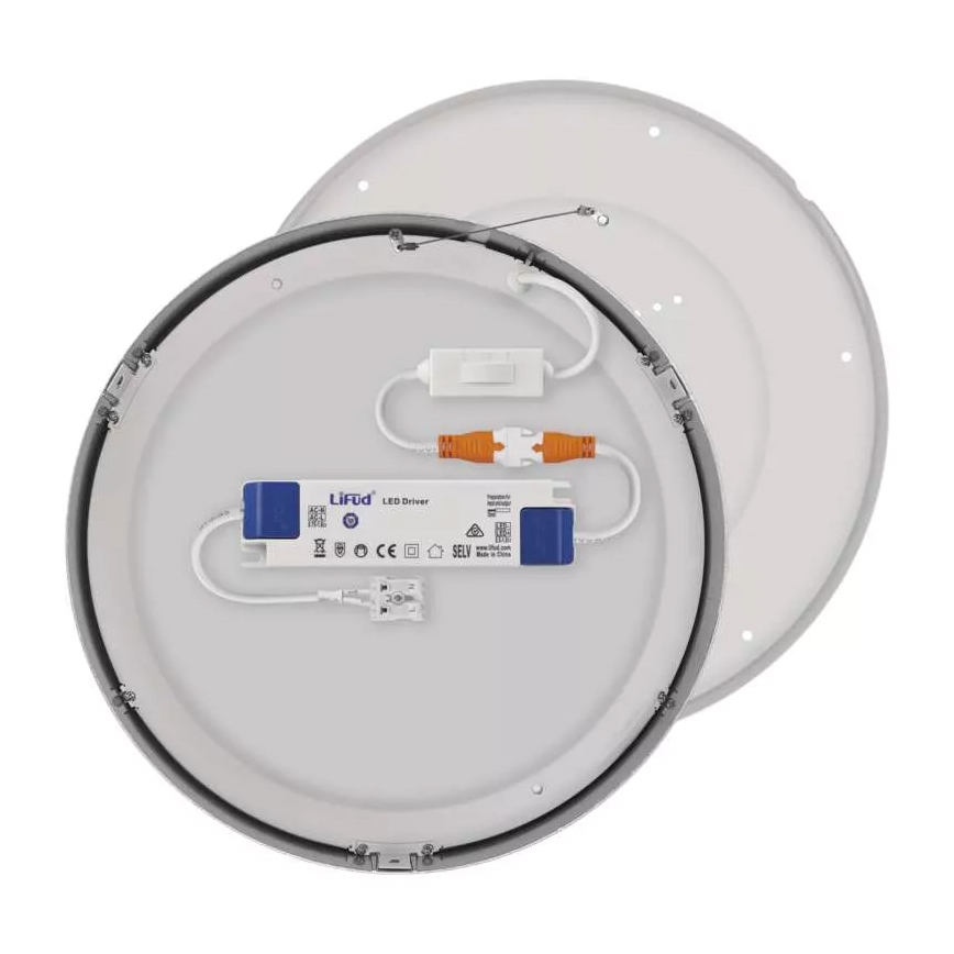 LED Плафониера NEXXO LED/28,5W/230V 3000/3500/4000K Ø 30 см лъскав хром