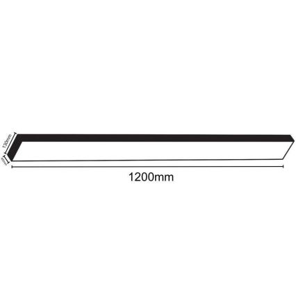 LED Плафониера LED/32W/230V 4000K 120x13 см черен