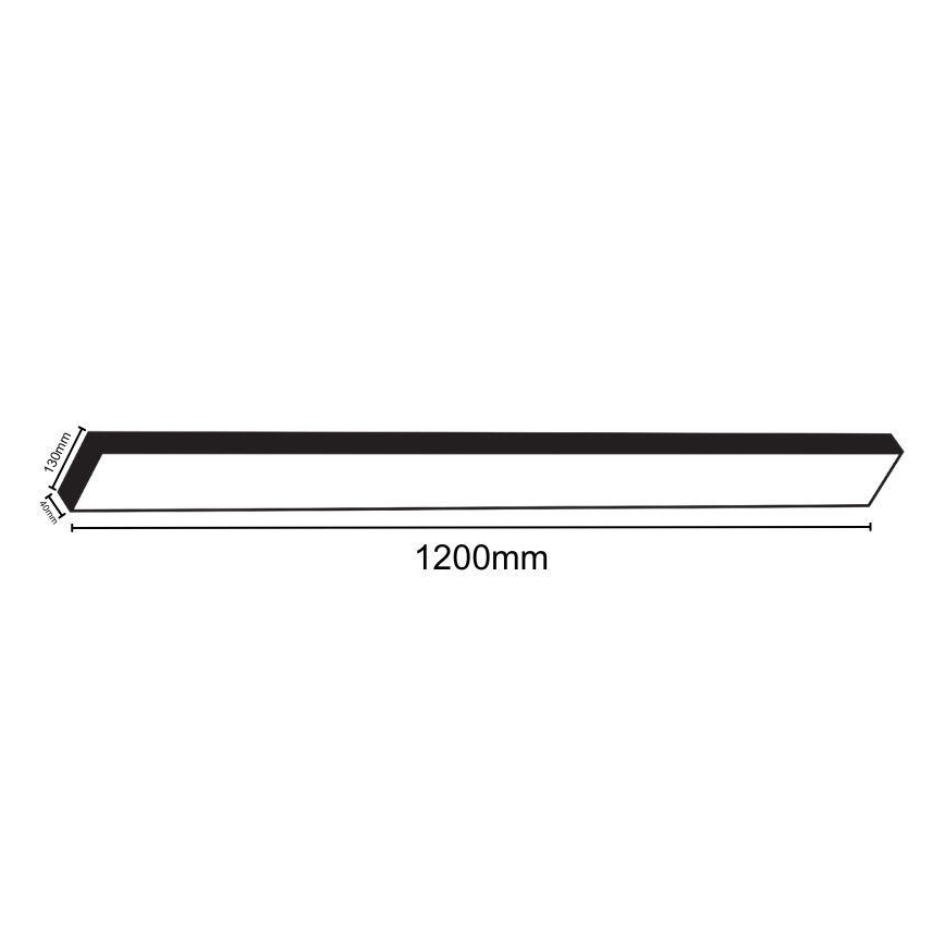 LED Плафониера LED/32W/230V 4000K 120x13 см черен