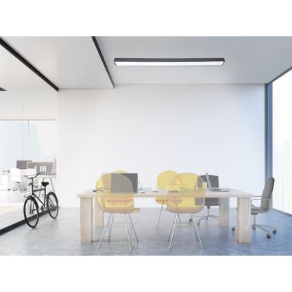 LED Плафониера LED/32W/230V 4000K 120x7 см черен