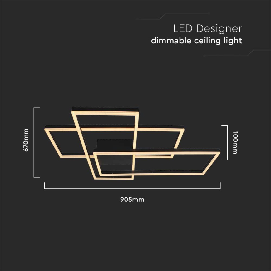 LED Плафониера LED/47W/230V 3000K черен