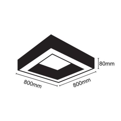 LED Плафониера LED/55W/230V 4000K 80x80 см