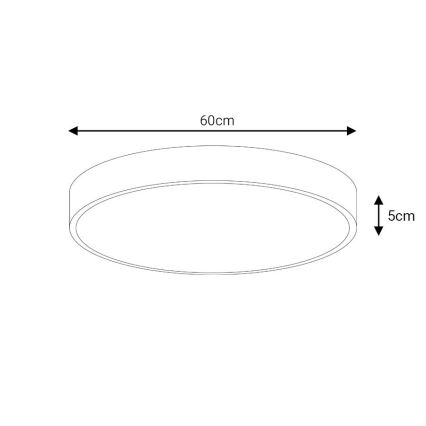 LED Плафониера LED/60W/230V 4000K Ø 60 см черен