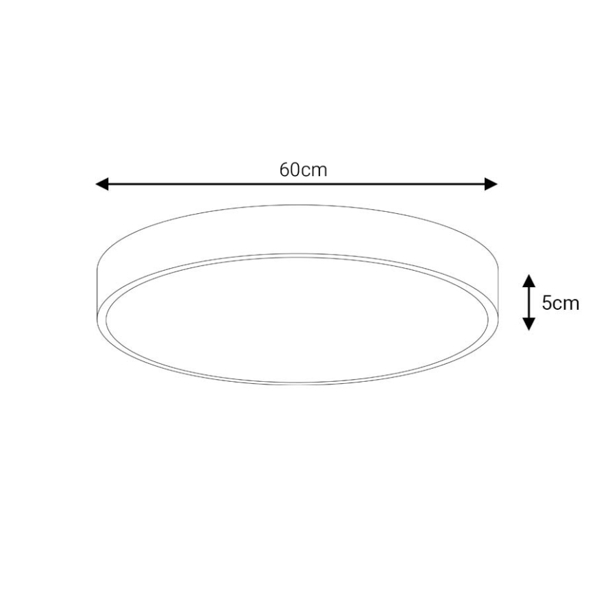 LED Плафониера LED/60W/230V 4000K Ø 60 см черен