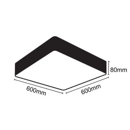 LED Плафониера LED/65W/230V 4000K 60x60 см