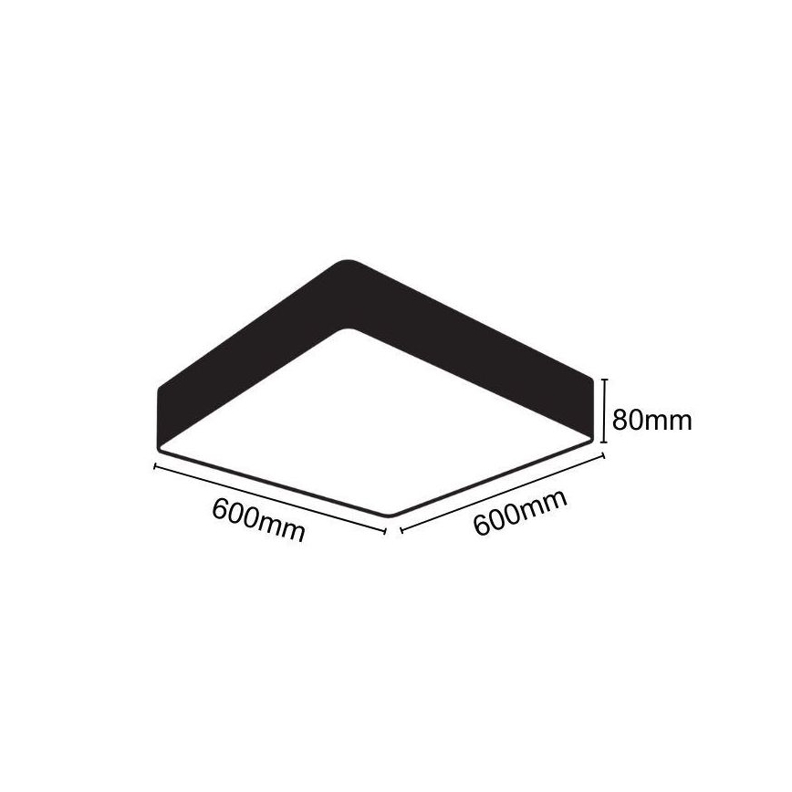 LED Плафониера LED/65W/230V 4000K 60x60 см