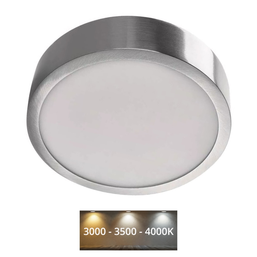 LED Плафониера NEXXO LED/12,5W/230V 3000/3500/4000K Ø 17 см матов хром