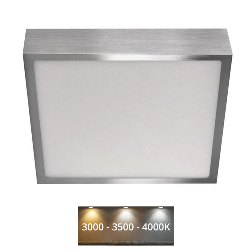 LED Плафониера NEXXO LED/21W/230 3000/3500/4000K 22,5x22,5 см матов хром
