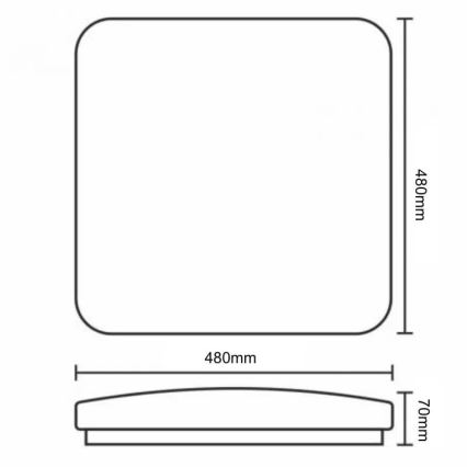 LED Димируем плафон OPAL LED/48W/230V 3000-6500K + дистанционно управление