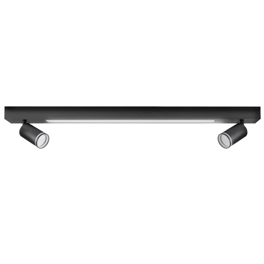 LED Плафониера ПАРИЖ LED/24W/230V + 2xGU10/10W черен