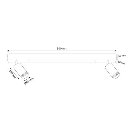 LED Плафониера ПАРИЖ LED/24W/230V + 2xGU10/10W черен