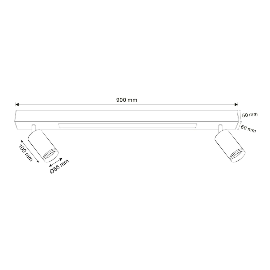 LED Плафониера ПАРИЖ LED/24W/230V + 2xGU10/10W черен