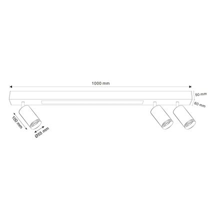 LED Плафониера ПАРИЖ LED/24W/230V + 3xGU10/10W черен