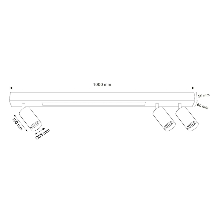 LED Плафониера ПАРИЖ LED/24W/230V + 3xGU10/10W черен