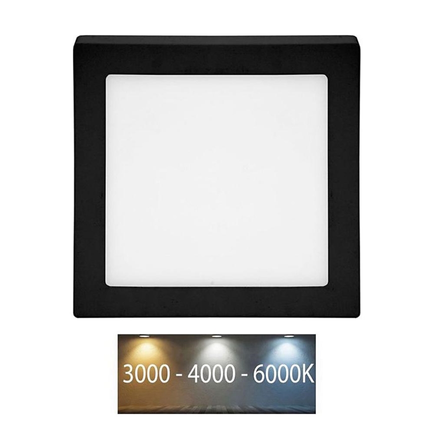 LED Плафониера RAFA LED/18W/230V 3000/4000/6000K 22x22 см черен
