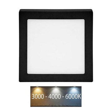 LED Плафониера RAFA LED/25W/230V 3000/4000/6000K 30x30 см черен