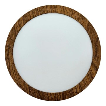 LED Плафониера RING LED/12W/230V 4200K Ø 16 cm кафяв