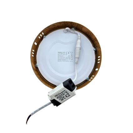 LED Плафониера RING LED/12W/230V 4200K Ø 16 cm кафяв