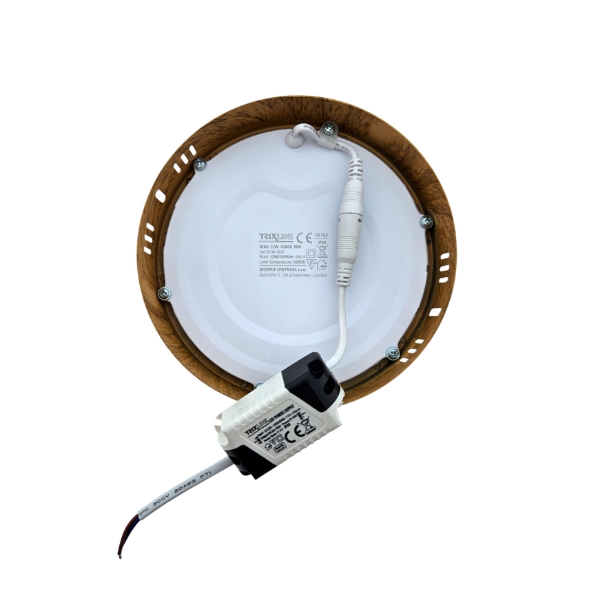 LED Плафониера RING LED/12W/230V 4200K Ø 16 cm кафяв