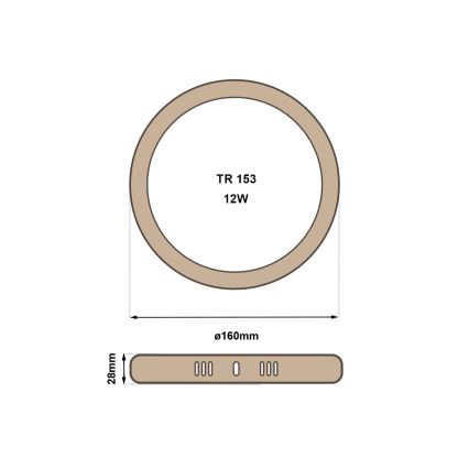 LED Плафониера RING LED/12W/230V 4200K Ø 16 cm кафяв