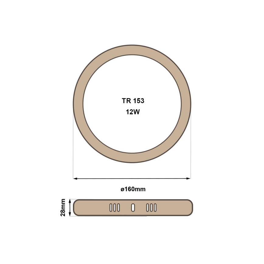 LED Плафониера RING LED/12W/230V 4200K Ø 16 cm кафяв