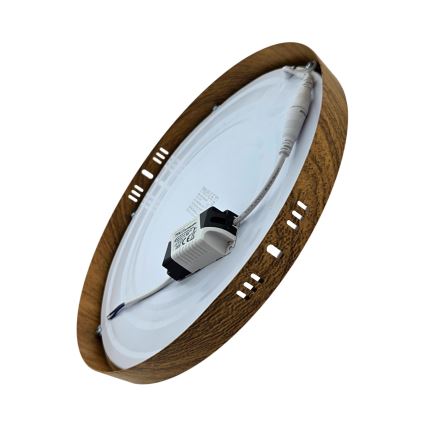 LED Плафониера RING LED/24W/230V 4200K Ø 28,5 cm кафяв