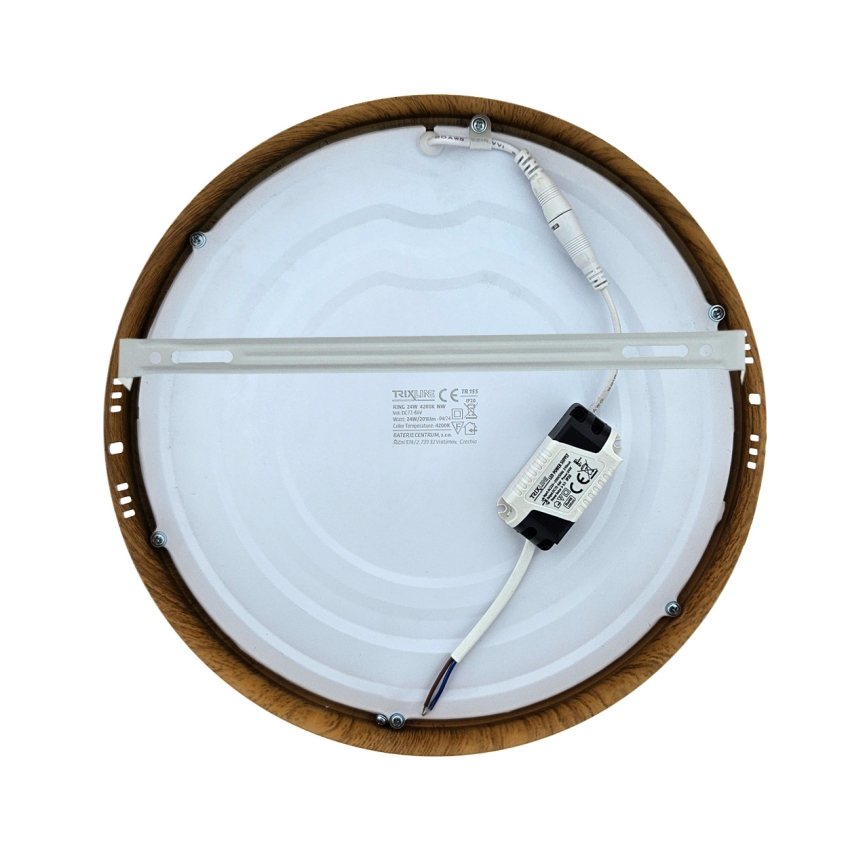 LED Плафониера RING LED/24W/230V 4200K Ø 28,5 cm кафяв