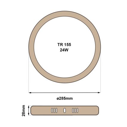 LED Плафониера RING LED/24W/230V 4200K Ø 28,5 cm кафяв