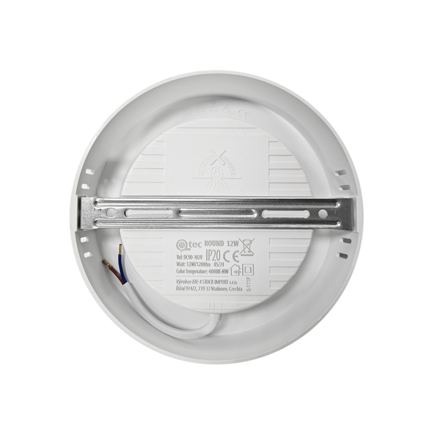 LED Плафониера ROUND LED/12W/230V 4000K Ø 16,7 см бял