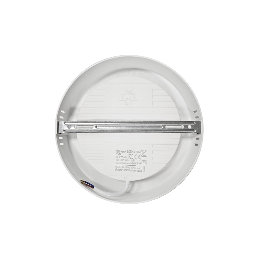 LED Плафониера ROUND LED/18W/230V 4000K Ø 21,5 см бял