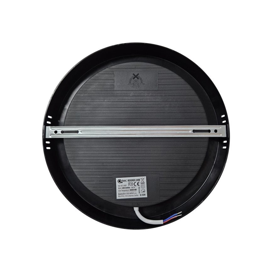 LED Плафониера ROUND LED/24W/230V 4000K Ø 28,8 см черен