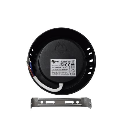 LED Плафониера ROUND LED/6W/230V 4000K Ø 12,1 см черен