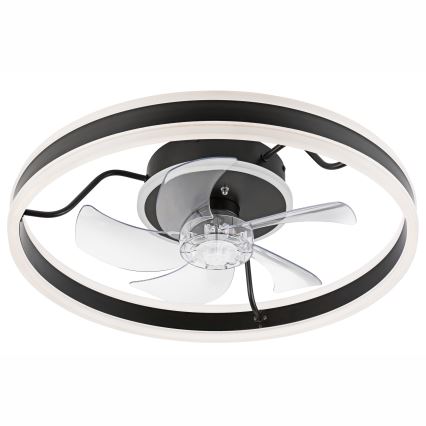 LED Димируем плафон с вентилатор APOLLO LED/38W/230V черен + дистанционно управление