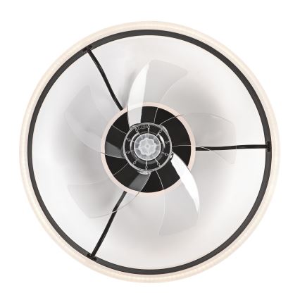 LED Димируем плафон с вентилатор APOLLO LED/38W/230V черен + дистанционно управление