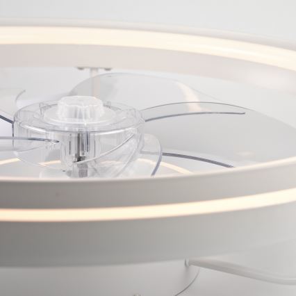 LED Димируем плафон с вентилатор FARGO LED/37W/230V бял + дистанционно управление