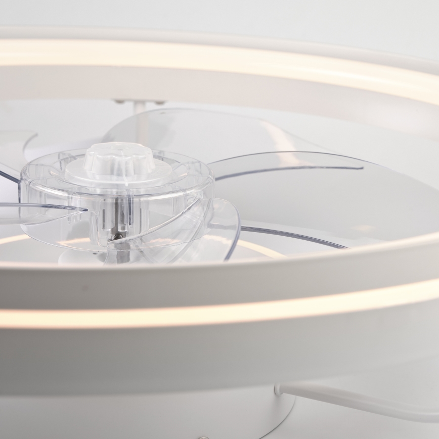 LED Димируем плафон с вентилатор FARGO LED/37W/230V бял + дистанционно управление