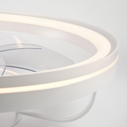 LED Димируем плафон с вентилатор FARGO LED/37W/230V бял + дистанционно управление