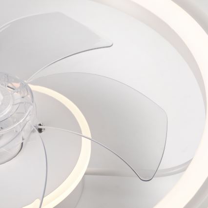 LED Димируем плафон с вентилатор FARGO LED/37W/230V бял + дистанционно управление