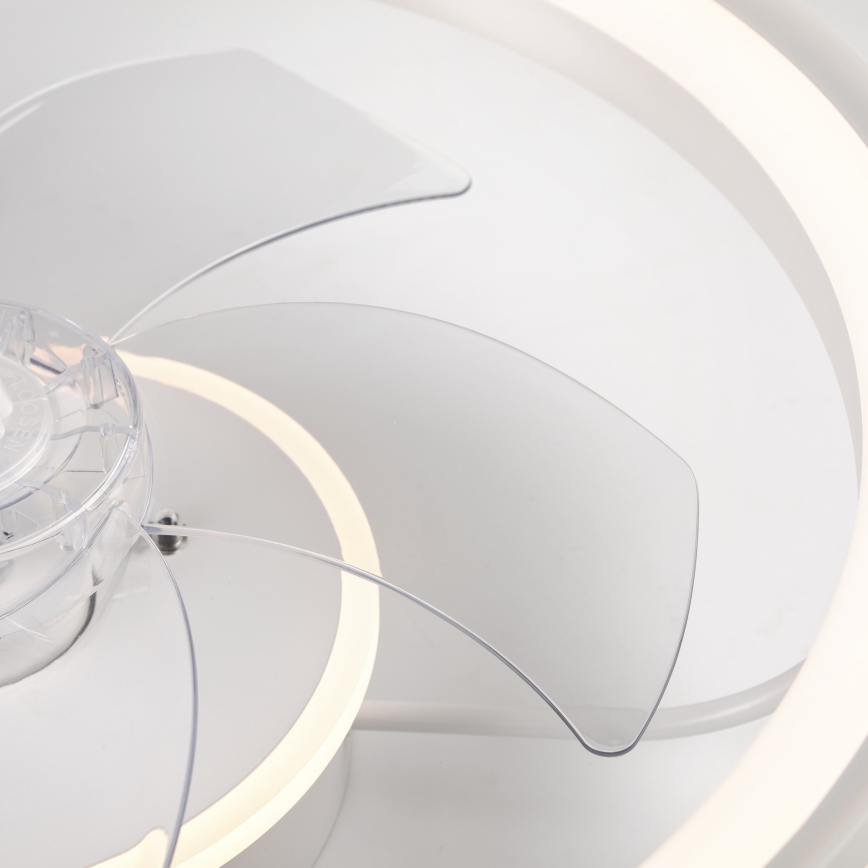 LED Димируем плафон с вентилатор FARGO LED/37W/230V бял + дистанционно управление