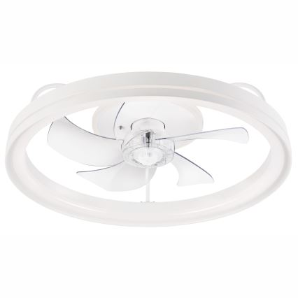 LED Димируем плафон с вентилатор FARGO LED/37W/230V бял + дистанционно управление