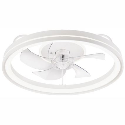 LED Димируем плафон с вентилатор FARGO LED/37W/230V бял + дистанционно управление