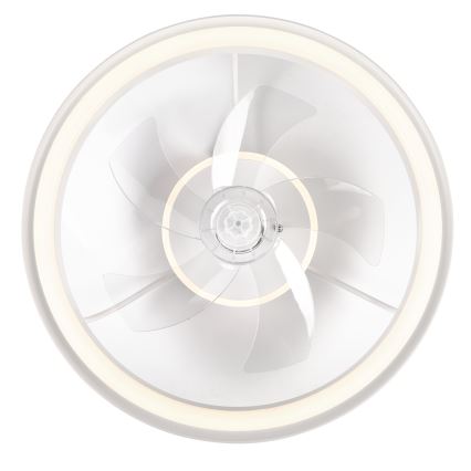 LED Димируем плафон с вентилатор FARGO LED/37W/230V бял + дистанционно управление