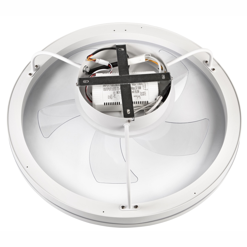 LED Димируем плафон с вентилатор FARGO LED/37W/230V бял + дистанционно управление