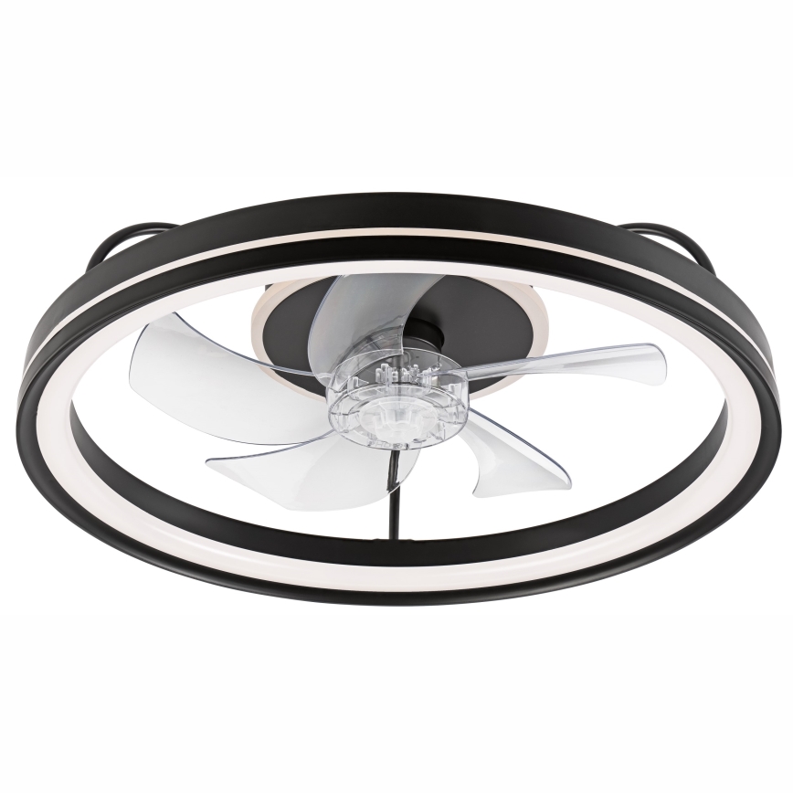 LED Димируем плафон с вентилатор FARGO LED/37W/230V черен + дистанционно управление
