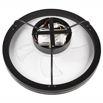 LED Димируем плафон с вентилатор FARGO LED/37W/230V черен + дистанционно управление