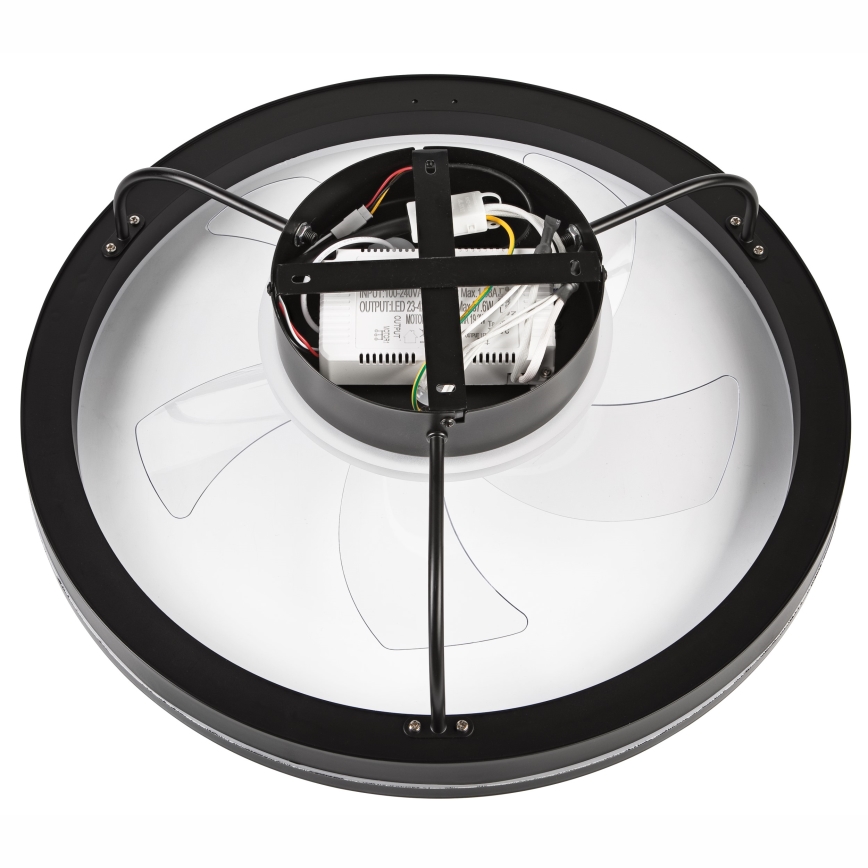 LED Димируем плафон с вентилатор FARGO LED/37W/230V черен + дистанционно управление