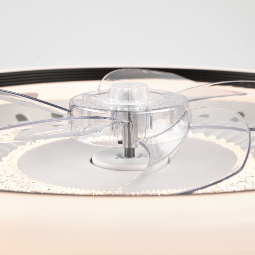 LED Димируем плафон с вентилатор GEMMA LED/37W/230V бял + дистанционно управление