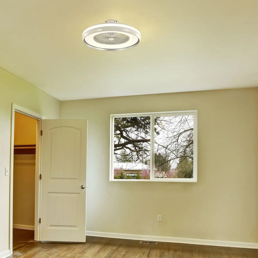LED Плафониера с вентилатор LED/45W/230V 3000/4000/6500K сив + дистанционно управление