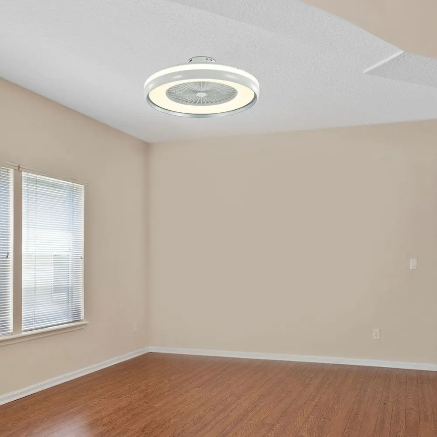 LED Плафониера с вентилатор LED/45W/230V 3000/4000/6500K сив + дистанционно управление